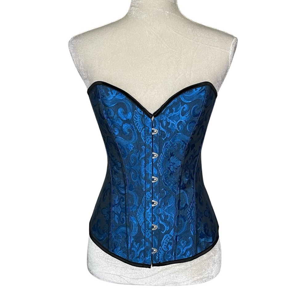 Corset Hour Glass Waist Training Women’s Size M Blue Costume Coquette